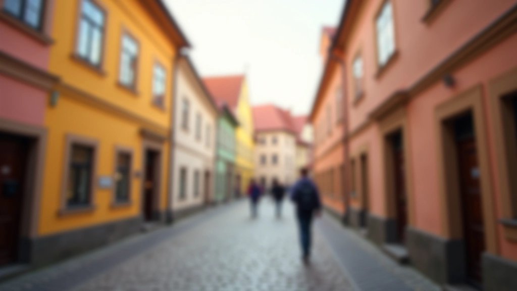 Historické jádro moravského města s barevnými budovami a cestou mezi nimi
