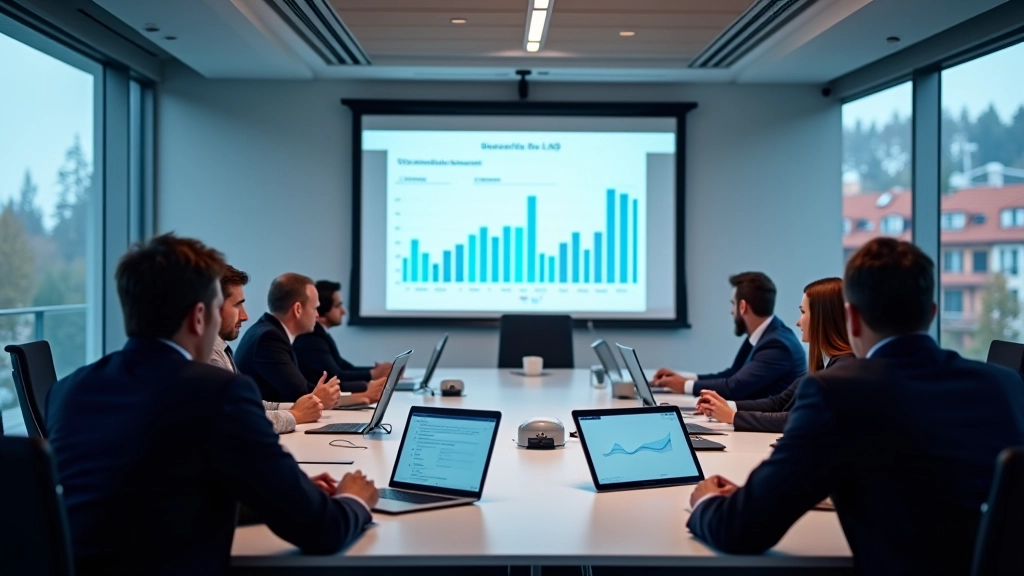 Konferenční místnost s analýzou dat